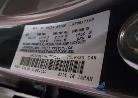 2021 Mazda Mazda3 2.5 Turbo Premium Plus из США, поврежденный, VIN JM1BPBEY7M1339823